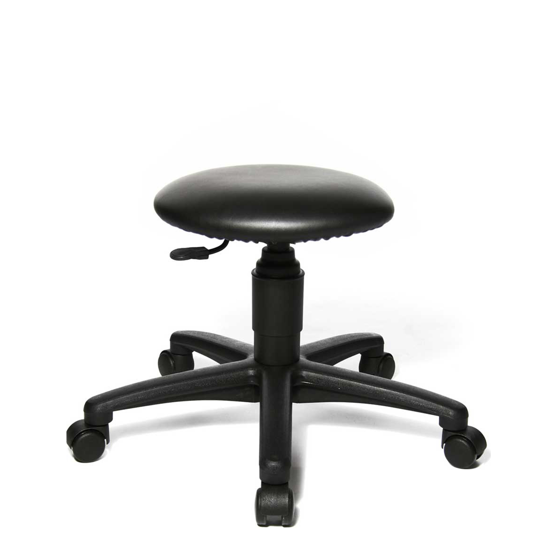 Bürohocker Topstar Tec 60 Schwarz/Schwarz, Teppichrollen, Dynamisches Sitzen - optimal für gesundes Sitzen