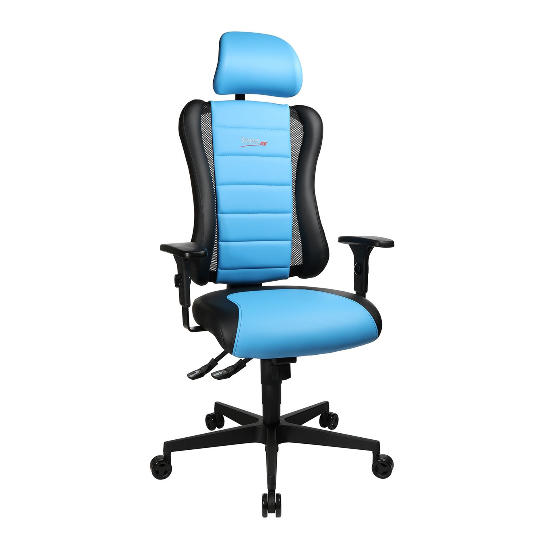 Bürostuhl Topstar Sitness Racer RS mit 1D Armlehnen, Blau/Schwarz, Neu, Ergonomischer Stuhl - ideal für flexibles Arbeiten