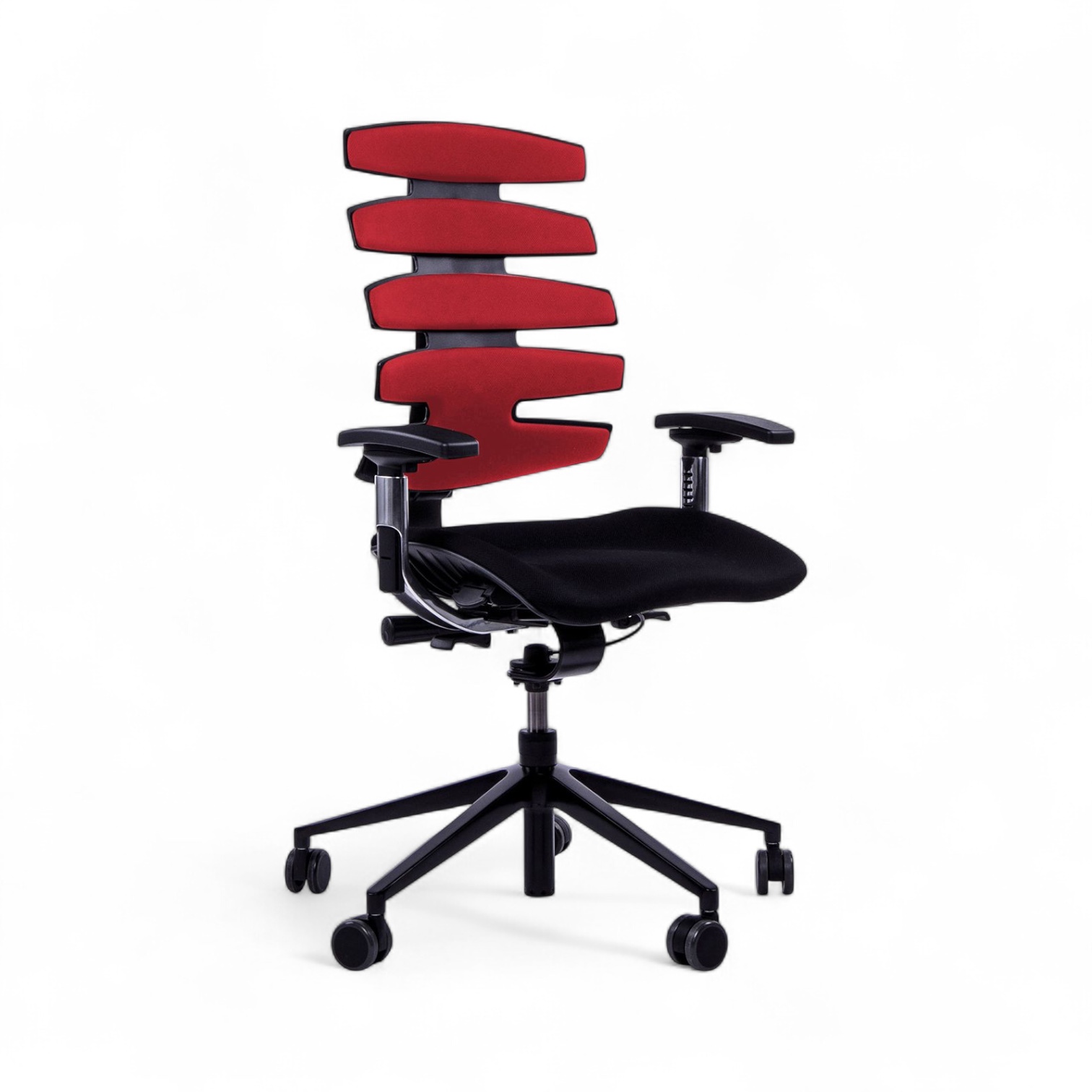 Chaise de bureau SitagWave avec accoudoirs 3D, Rouge/Noir, Nouveau, Chaise ergonomique - idéale pour un travail flexible