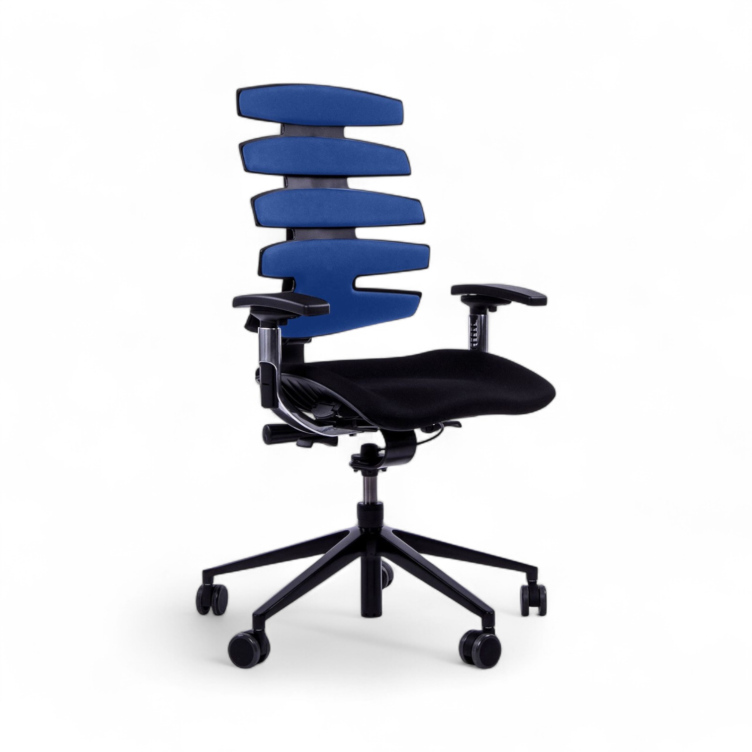 Chaise de bureau SitagWave avec accoudoirs 3D, Bleu/Noir, Nouveau, Chaise ergonomique - idéale pour un travail flexible