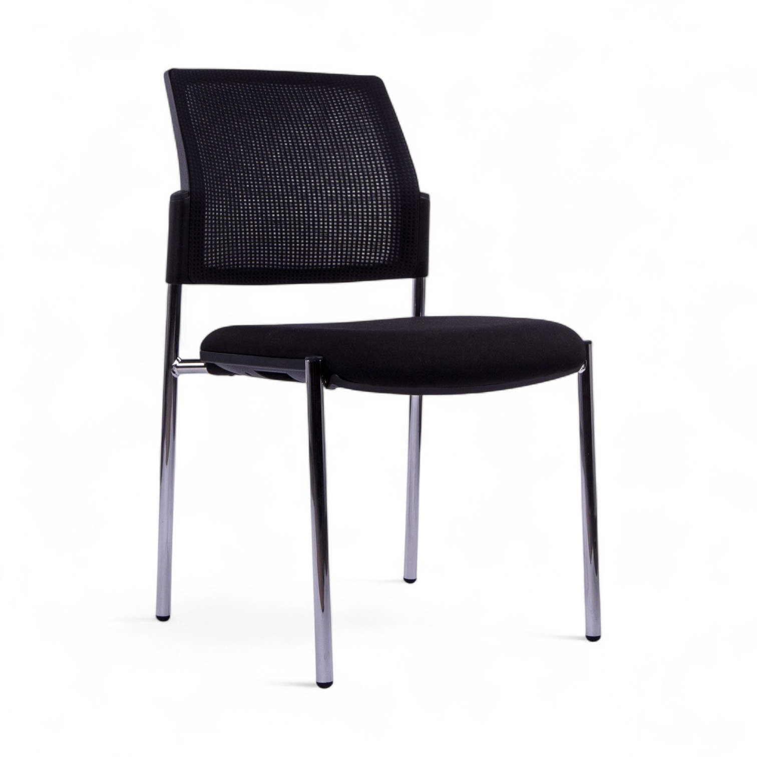 Image of Konferenzstuhl Chairzone Self One Visit 10 Schwarz/Verchromt ohne Armlehnen, Neu – Perfekt für Büro und Empfang