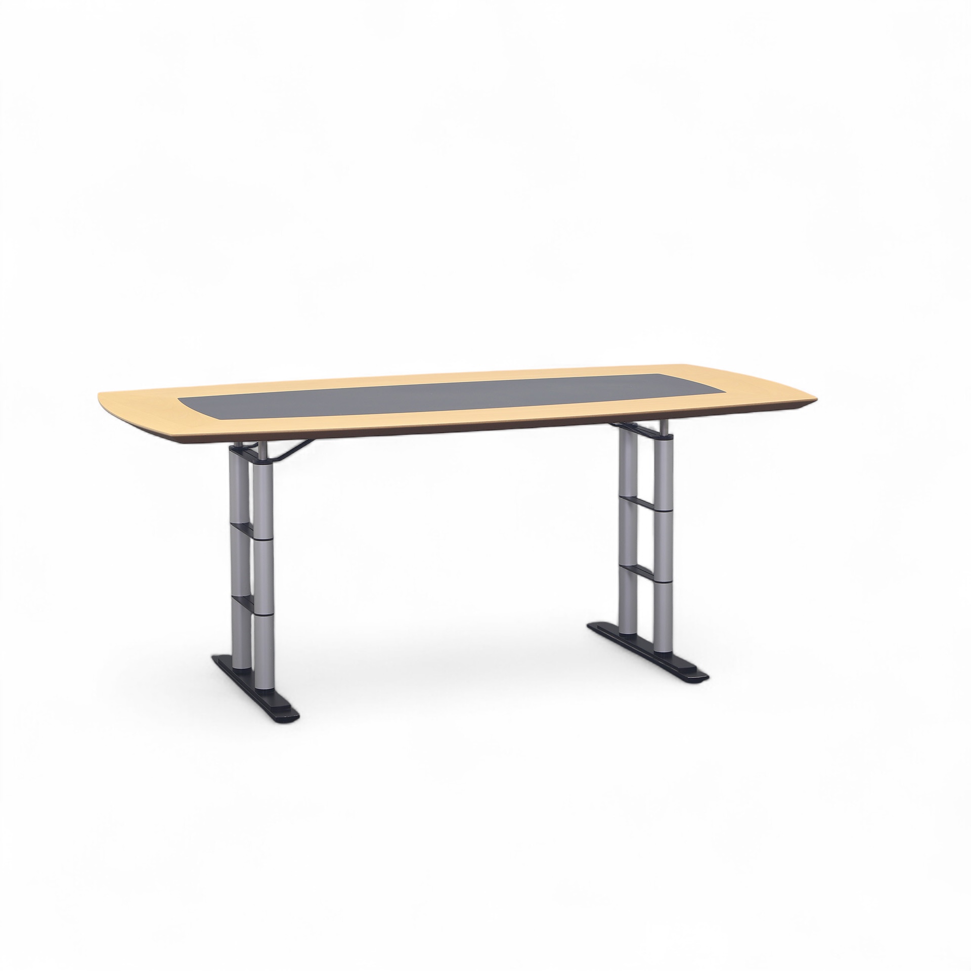 table de réunion Gehri 180x90 cm, Érable/Gris argenté, En forme de bateau, Normalement utilisé, Table - Haute qualité & longue durée de vie