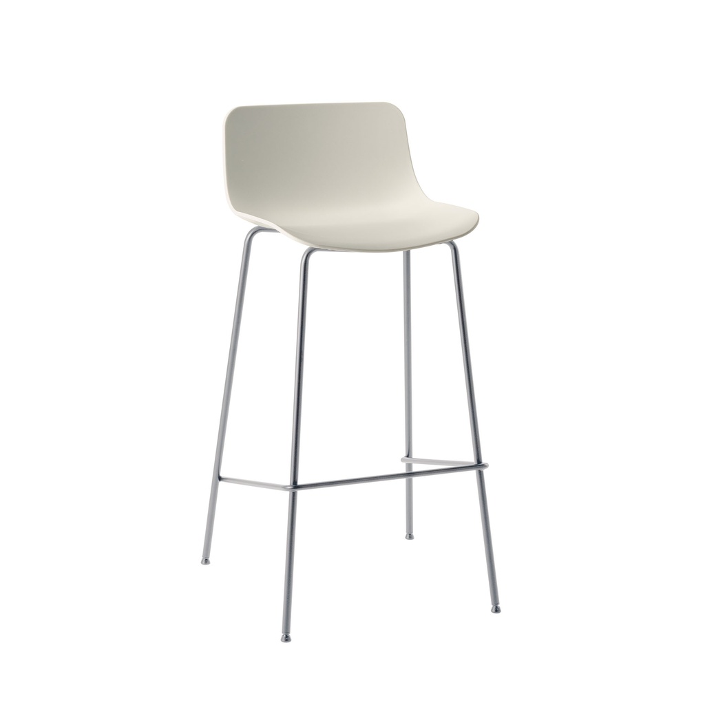Bar Hocker Milani Stay (Weiss, Verchromt)