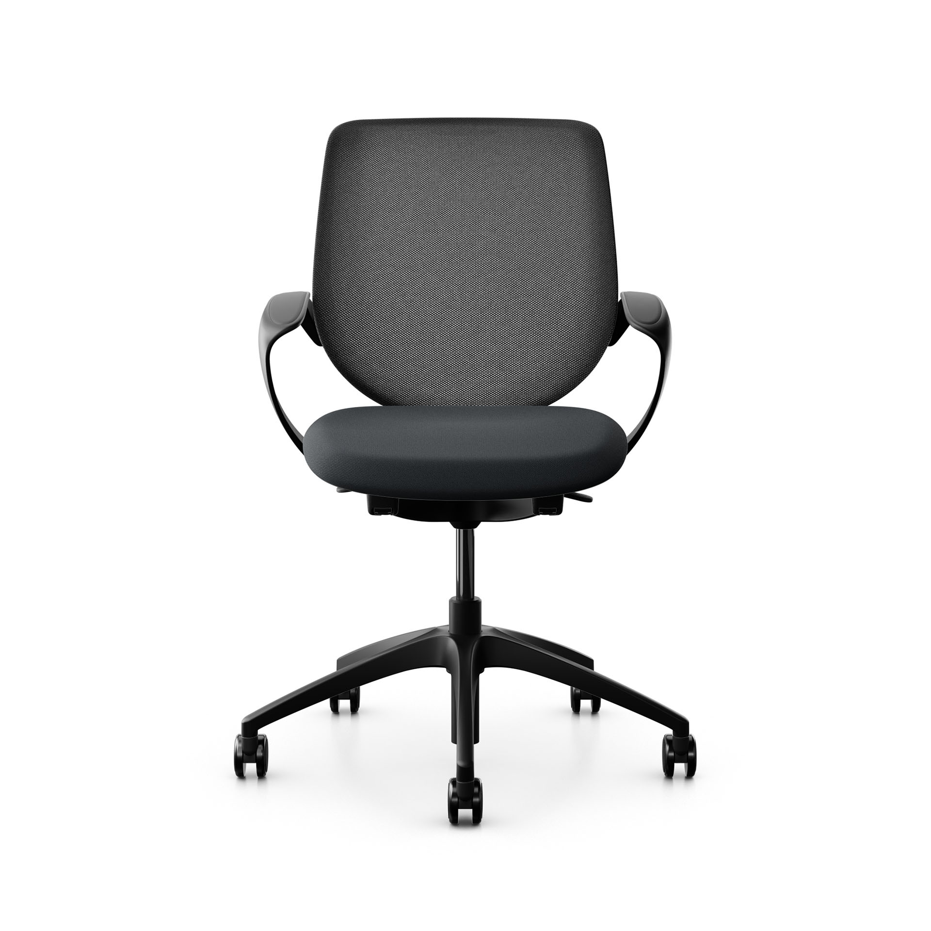 Image of Bürostuhl Giroflex 313 mit Netz-Rückenlehne, mit Fixarmlehnen Schwarz/Schwarz, Neu