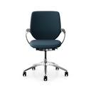 Bürostuhl Giroflex 313 (Blau, Verchromt, mit Polster-Rückenlehne)