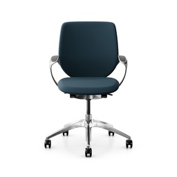 Bürostuhl Giroflex 313 (Blau, Verchromt, mit Polster-Rückenlehne)