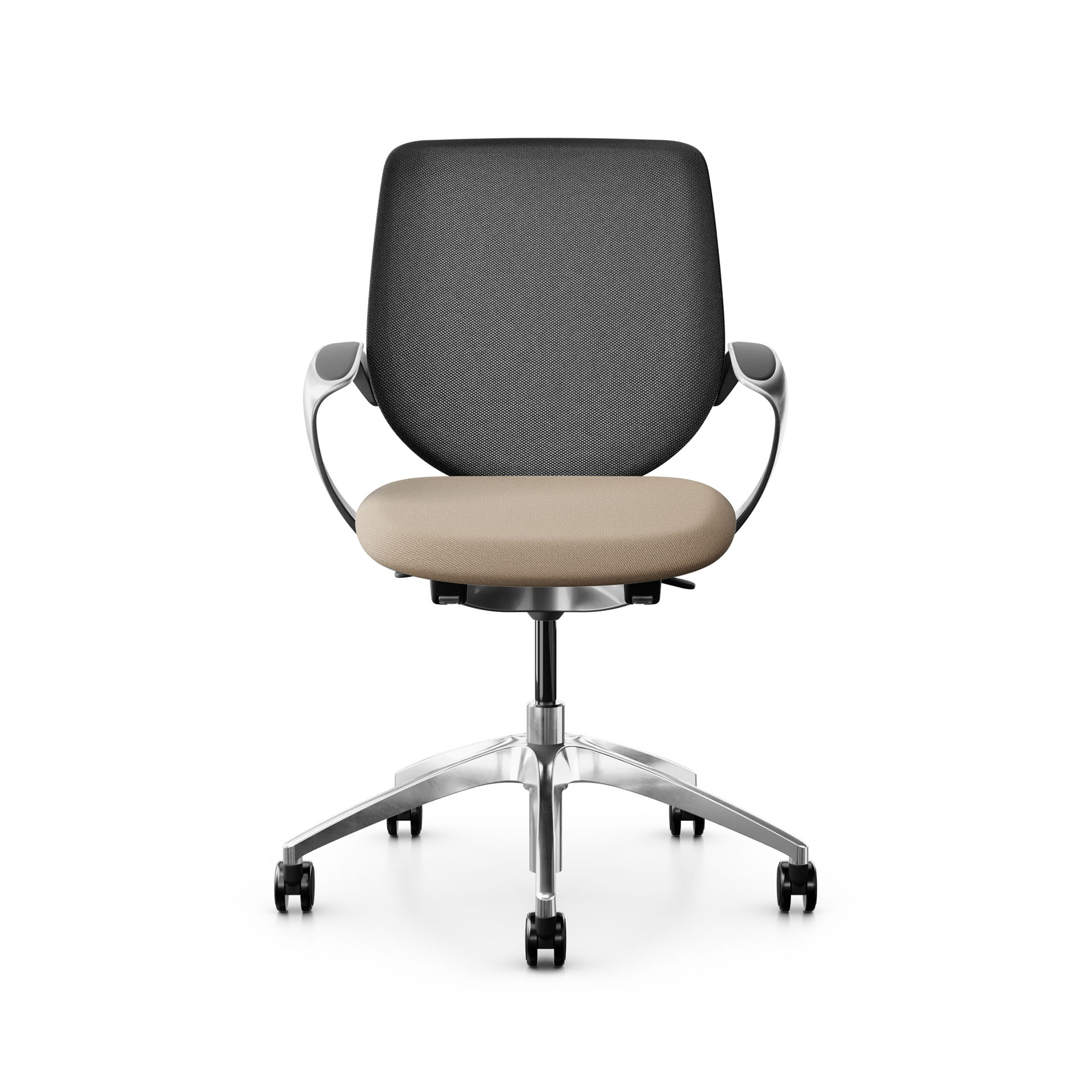 Image of Bürostuhl Giroflex 313 mit Netz-Rückenlehne, mit Fixarmlehnen Hellbraun/Verchromt, Neu
