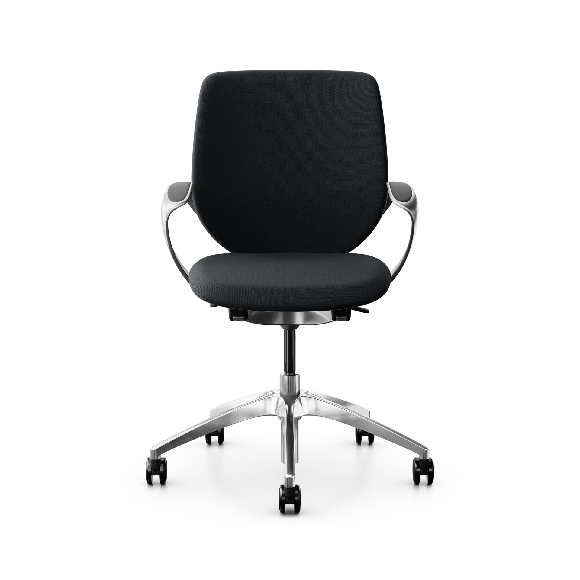 Image of Bürostuhl Giroflex 313 mit Polster-Rückenlehne, mit Fixarmlehnen Schwarz/Verchromt, Neu