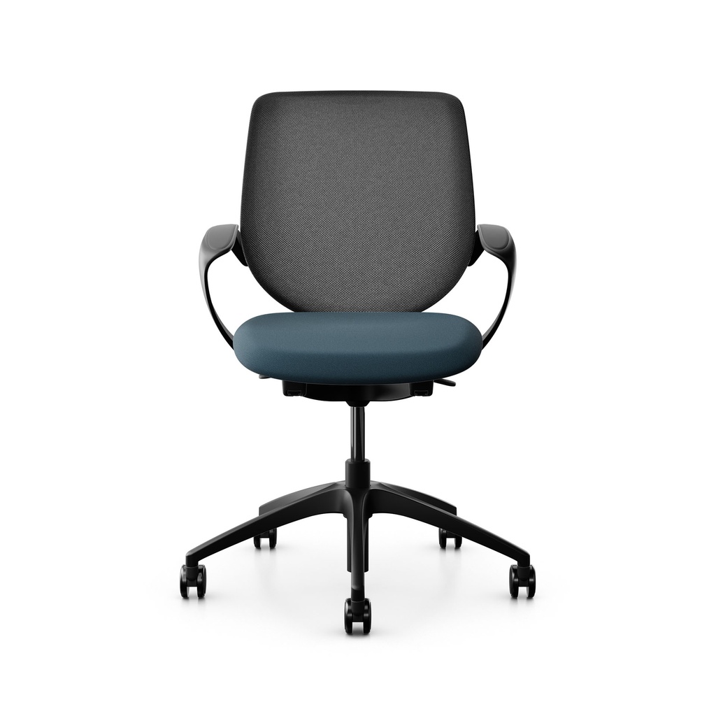 Bürostuhl Giroflex 313 (Blau, Schwarz, mit Netz-Rückenlehne)