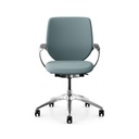Bürostuhl Giroflex 313 (Hellblau, Verchromt, mit Polster-Rückenlehne)