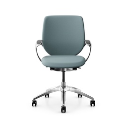 Bürostuhl Giroflex 313 (Hellblau, Verchromt, mit Polster-Rückenlehne)