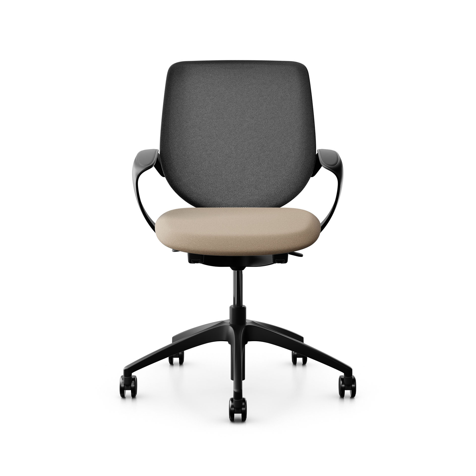 Image of Bürostuhl Giroflex 313 mit Netz-Rückenlehne, mit Fixarmlehnen Hellbraun/Schwarz, Neu