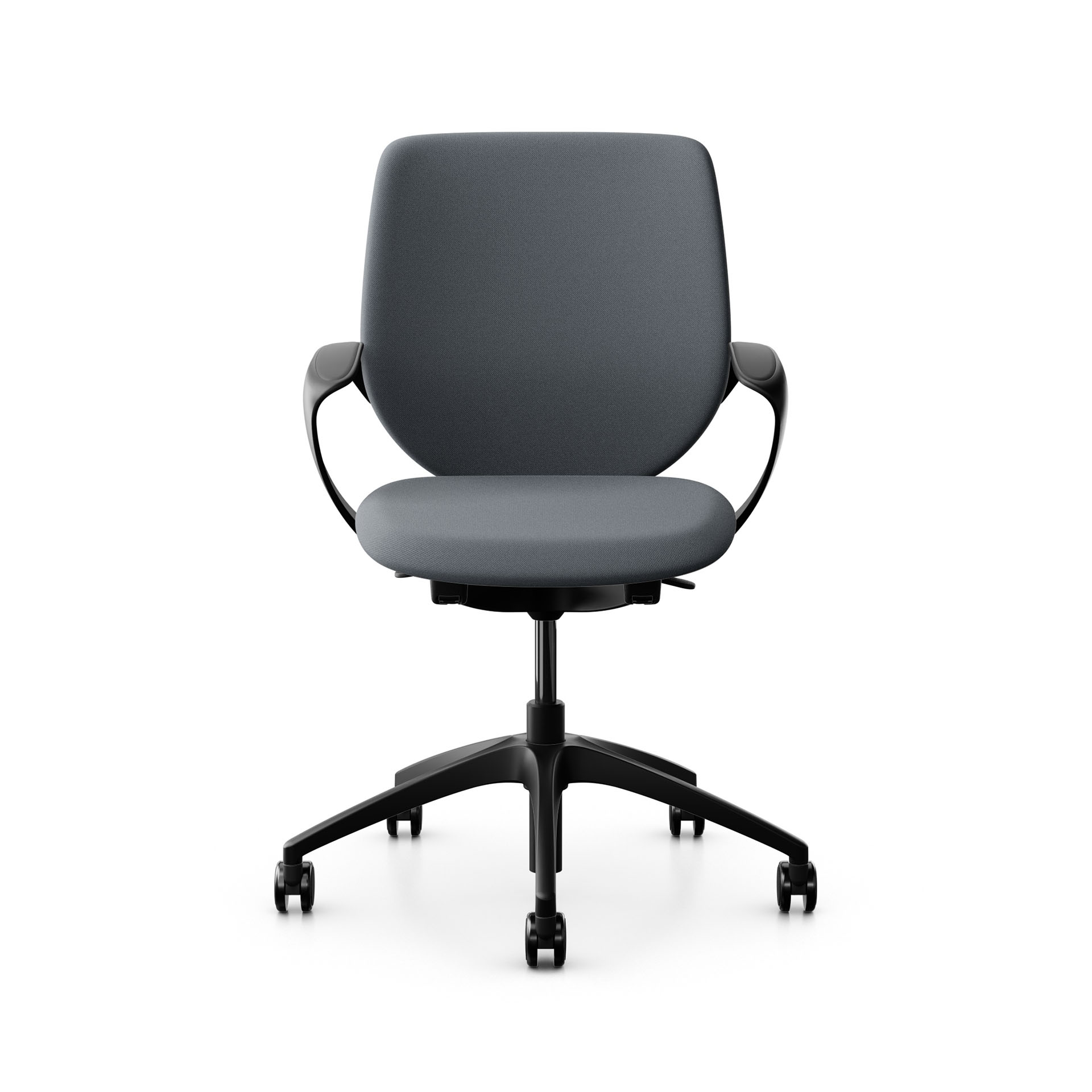 Image of Bürostuhl Giroflex 313 mit Polster-Rückenlehne, mit Fixarmlehnen Grau/Schwarz, Neu