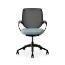 Bürostuhl Giroflex 313 (Hellblau, Schwarz, mit Netz-Rückenlehne)