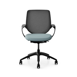 Bürostuhl Giroflex 313 (Hellblau, Schwarz, mit Netz-Rückenlehne)