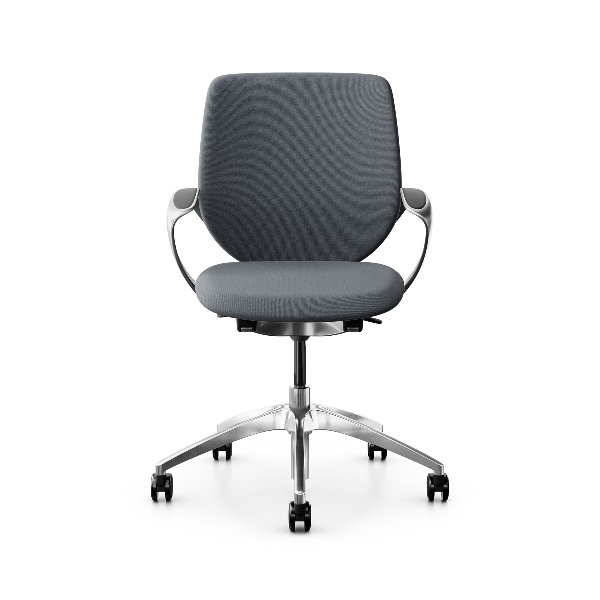 Image of Bürostuhl Giroflex 313 mit Polster-Rückenlehne, mit Fixarmlehnen Grau/Verchromt, Neu