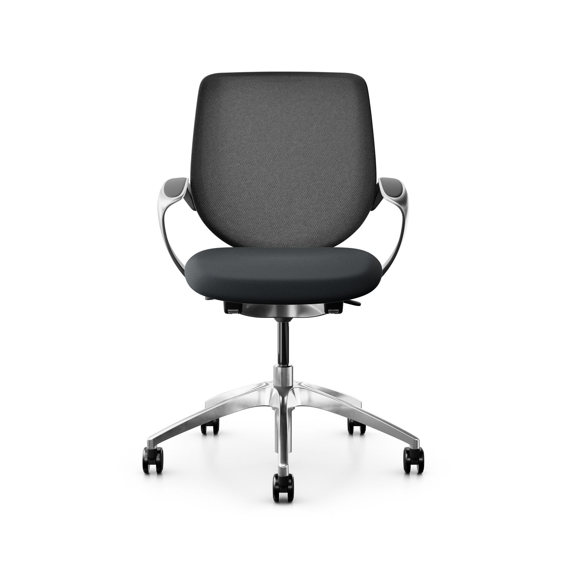 Image of Bürostuhl Giroflex 313 mit Netz-Rückenlehne, mit Fixarmlehnen Schwarz/Verchromt, Neu