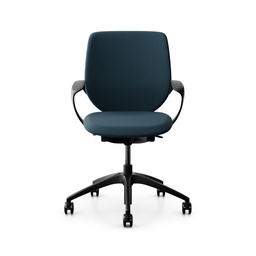 Bürostuhl Giroflex 313 (Blau, Schwarz, mit Polster-Rückenlehne)