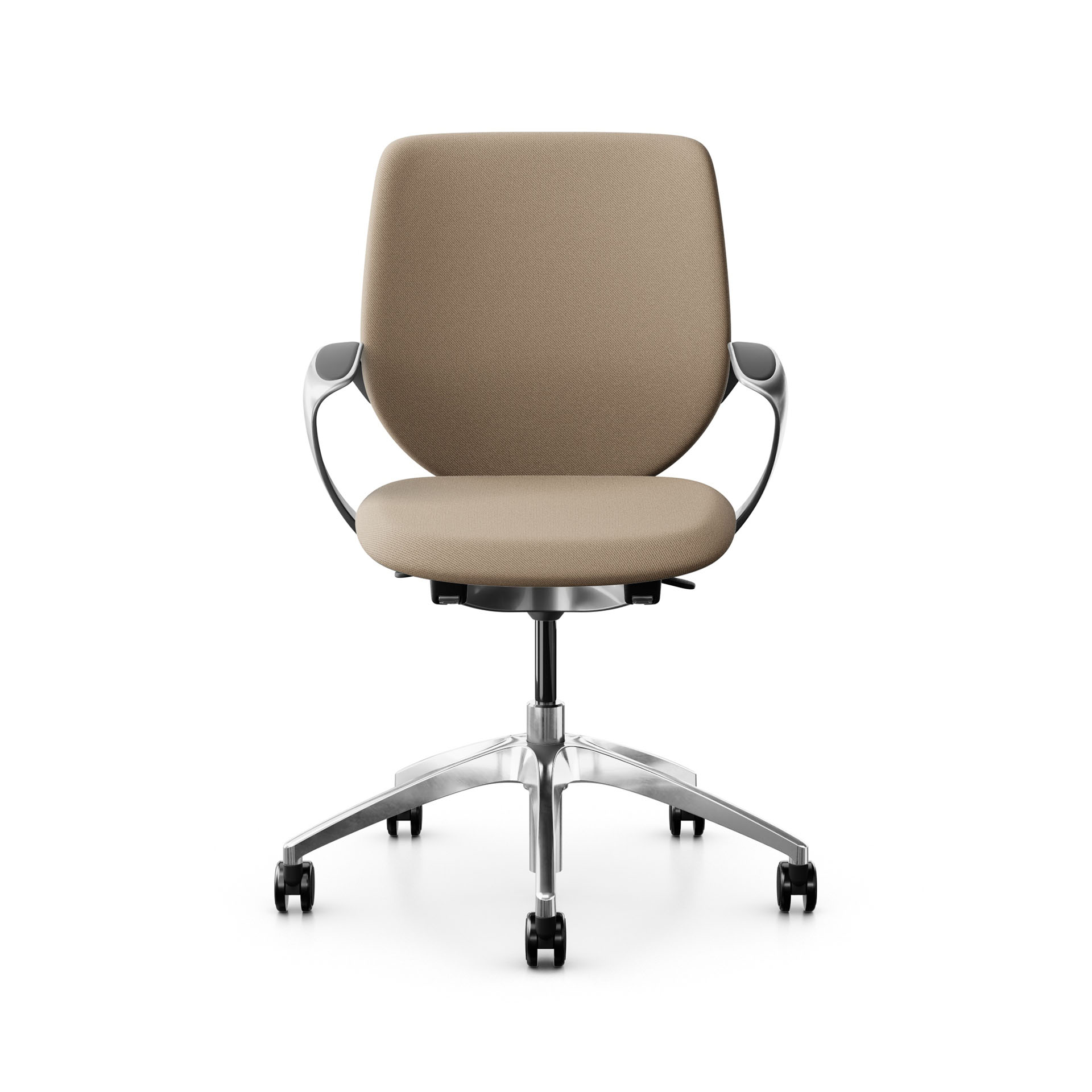 Image of Bürostuhl Giroflex 313 mit Polster-Rückenlehne, mit Fixarmlehnen Hellbraun/Verchromt, Neu