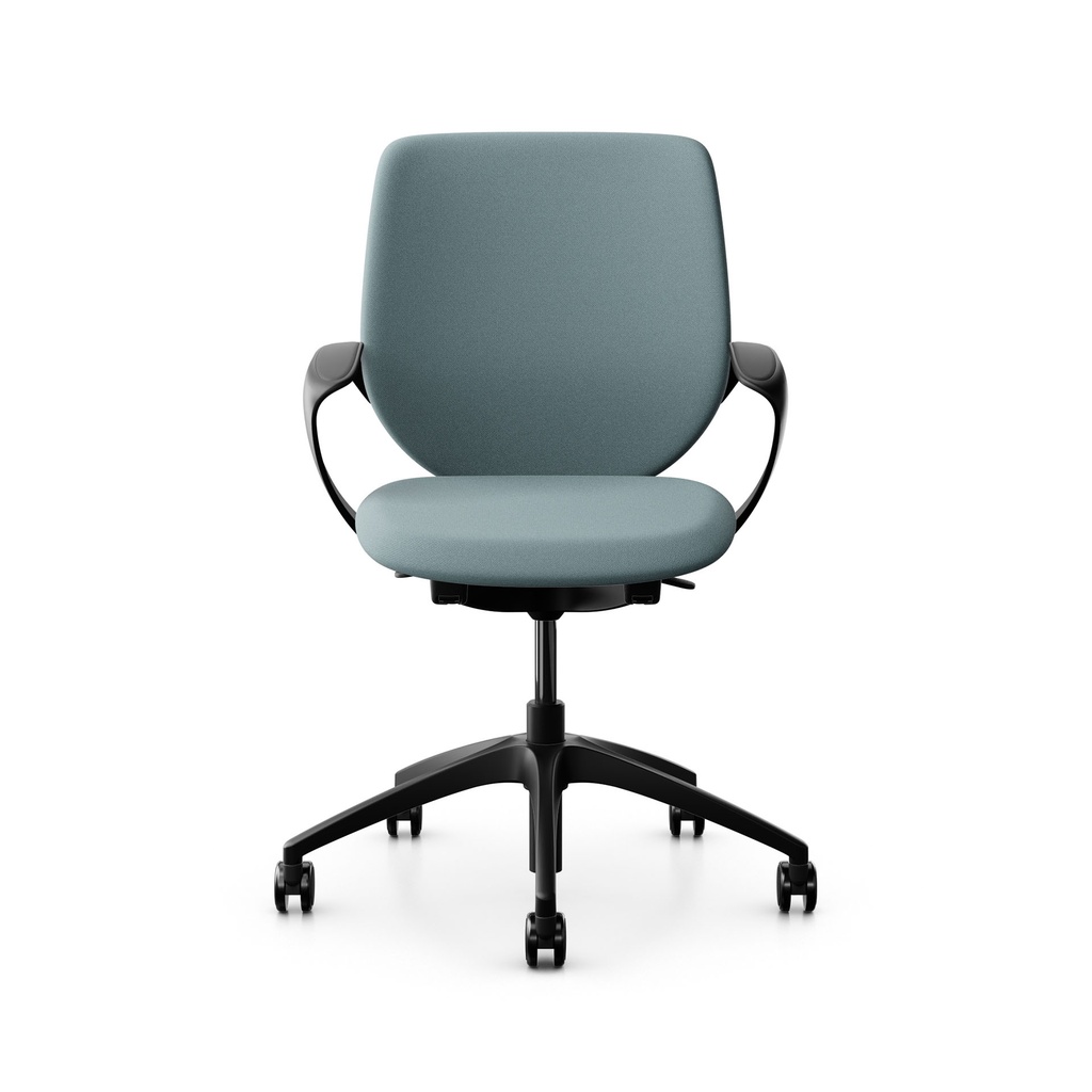 Bürostuhl Giroflex 313 (Hellblau, Schwarz, mit Polster-Rückenlehne)