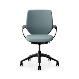 Bürostuhl Giroflex 313 (Hellblau, Schwarz, mit Polster-Rückenlehne)