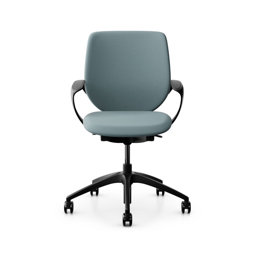 Bürostuhl Giroflex 313 (Hellblau, Schwarz, mit Polster-Rückenlehne)