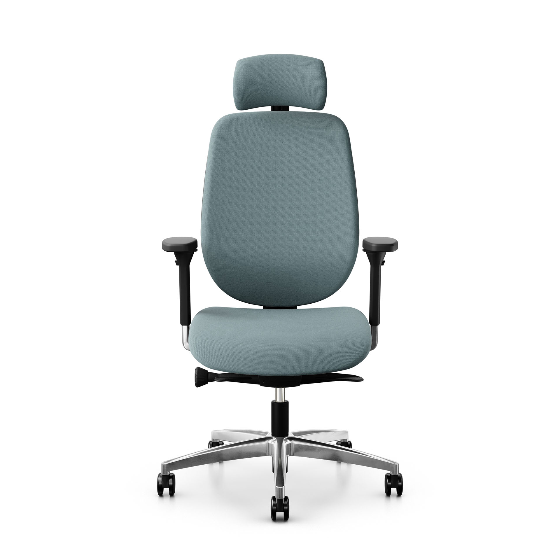 Image of Bürostuhl Giroflex 353 mit Kopfstütze & mit 4D Armlehnen Hellblau/Verchromt, Neu, Ergonomischer Stuhl - ideal für flexibles Arbeiten