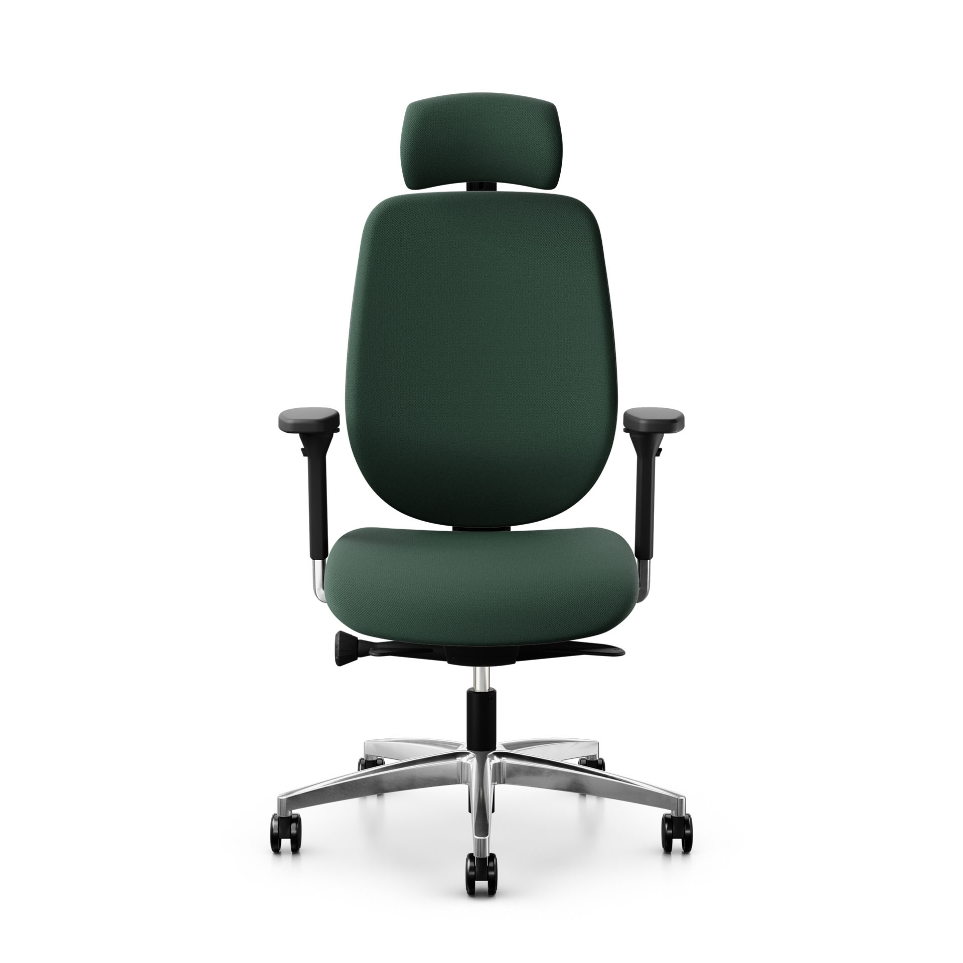 Image of Bürostuhl Giroflex 353 mit Kopfstütze & mit 4D Armlehnen Dunkelgrün/Verchromt, Neu, Ergonomischer Stuhl - ideal für flexibles Arbeiten