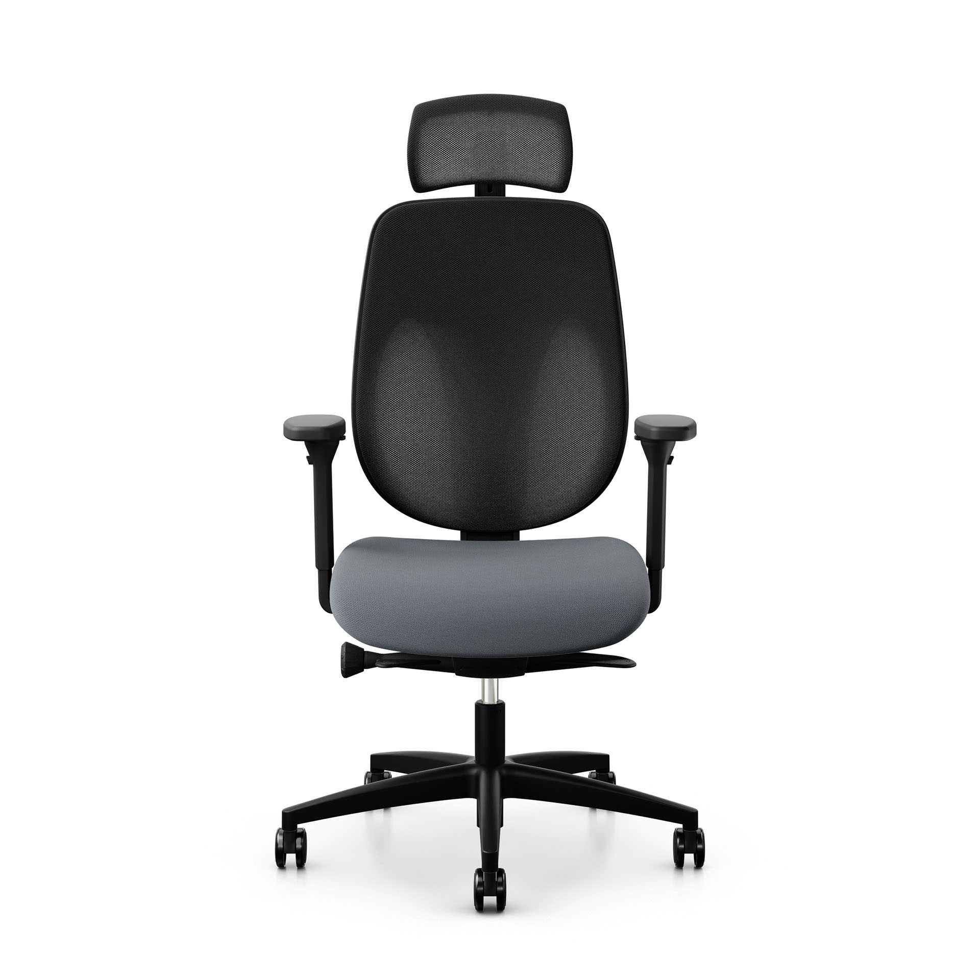 Image of Bürostuhl Giroflex 353 mit Kopfstütze & mit 4D Armlehnen Grau/Schwarz, Neu, Ergonomischer Stuhl - ideal für flexibles Arbeiten