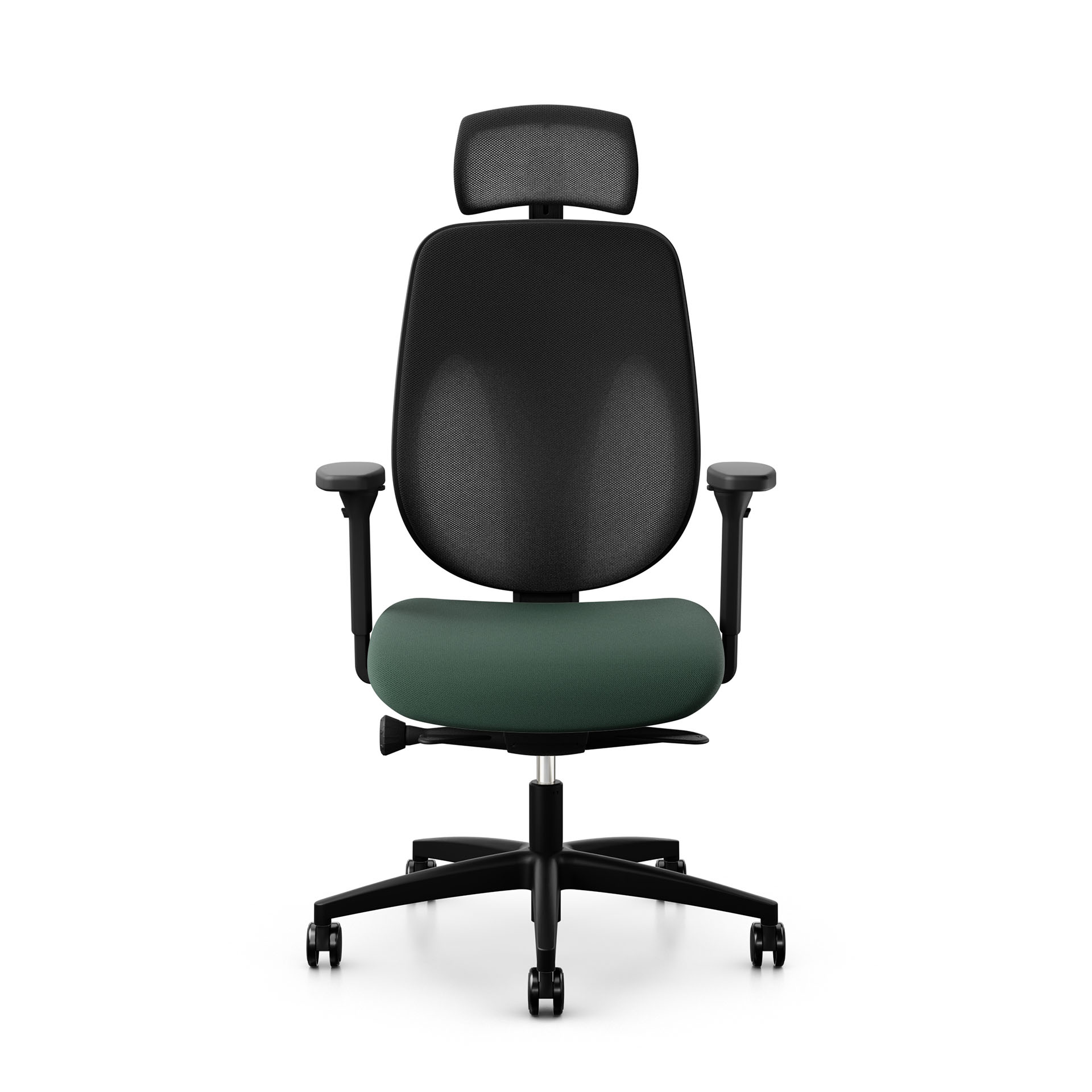 Image of Bürostuhl Giroflex 353 mit Kopfstütze & mit 4D Armlehnen Dunkelgrün/Schwarz, Neu, Ergonomischer Stuhl - ideal für flexibles Arbeiten