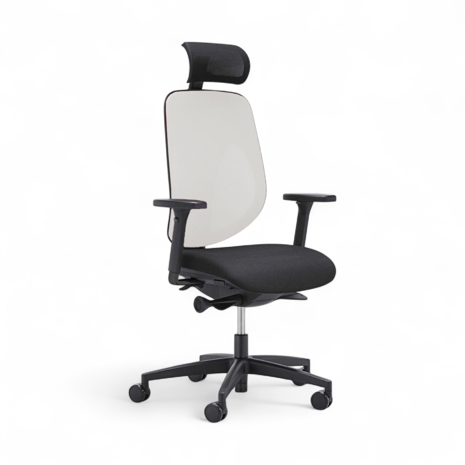 Bürostuhl Giroflex 353-4029 mit Kopfstütze & mit 2D Armlehnen Weiss/Schwarz, Neu, Ergonomischer Stuhl - ideal für flexibles Arbeiten