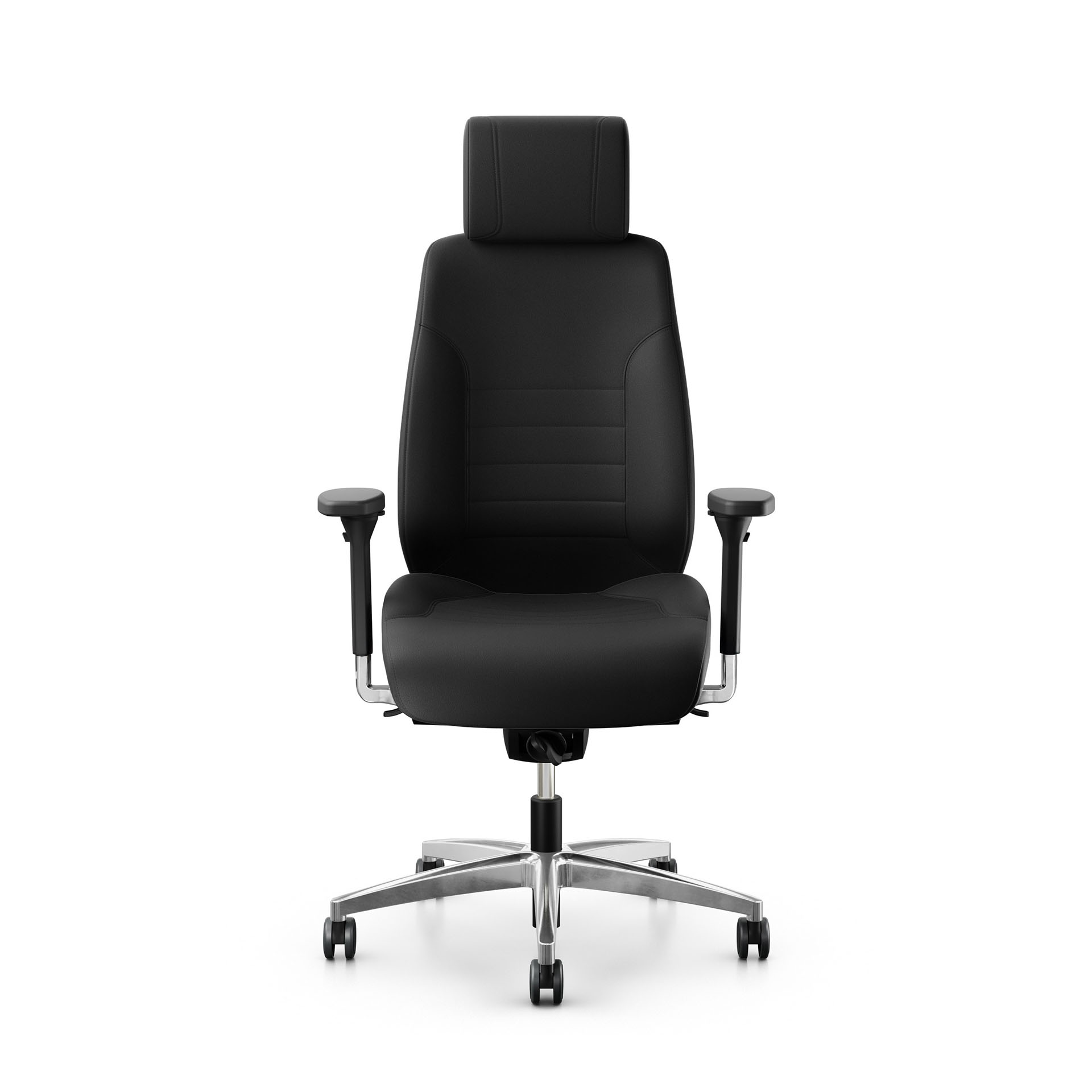 Image of 24h Bürostuhl Giroflex 60 mit Kopfstütze & mit 4D Armlehnen Schwarz/Verchromt, Neu, Ergonomischer Stuhl - ideal für flexibles Arbeiten