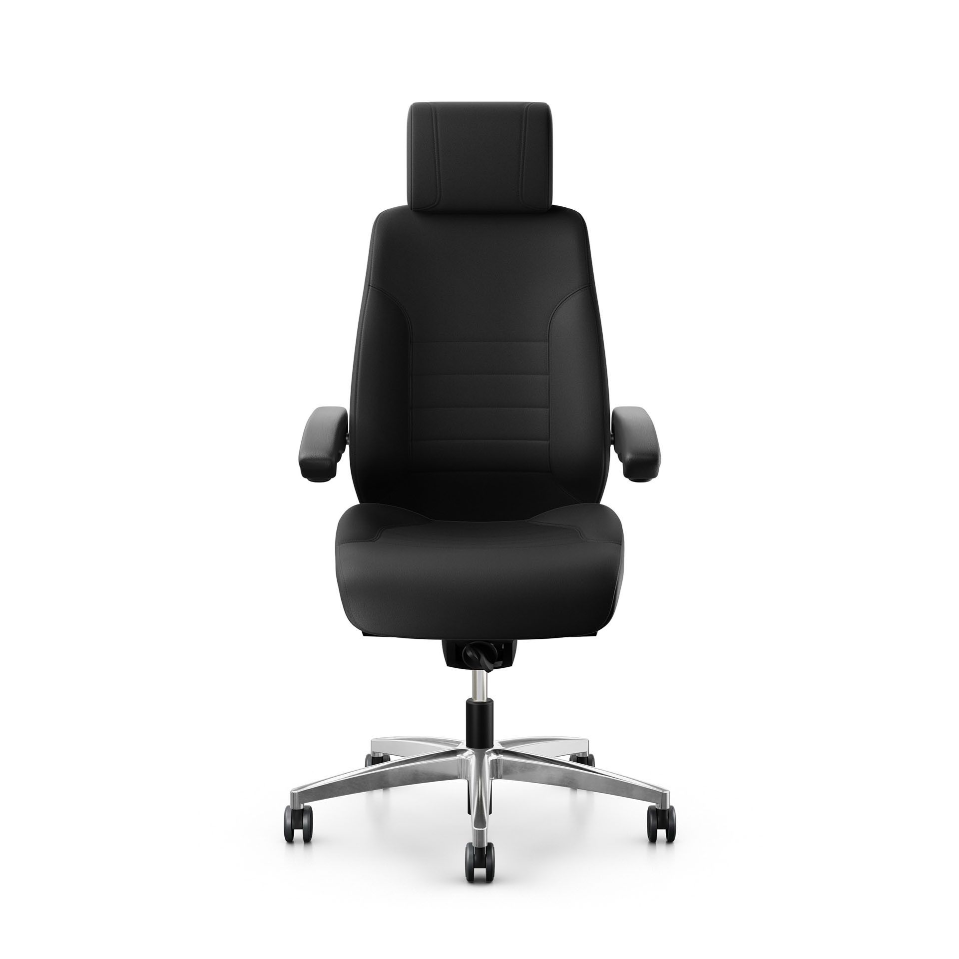 Image of 24h Bürostuhl Giroflex 60 mit Kopfstütze & mit klappbaren Armlehnen Schwarz/Verchromt, Neu, Ergonomischer Stuhl - ideal für flexibles Arbeiten