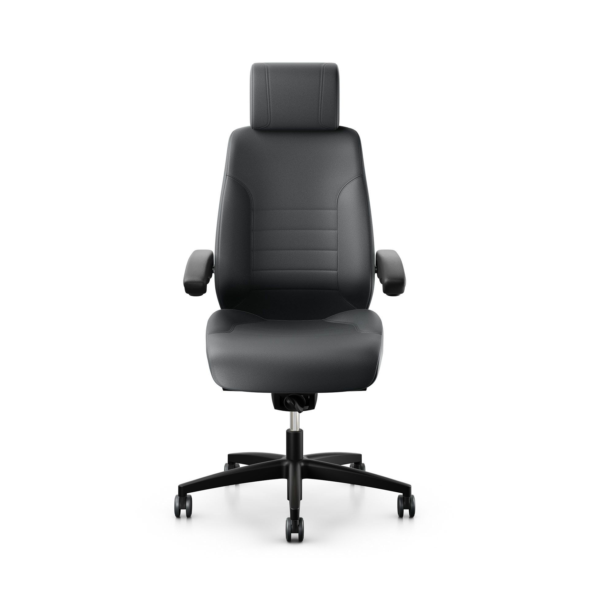 Image of 24h Bürostuhl Giroflex 60 mit Kopfstütze & mit klappbaren Armlehnen Grau/Schwarz, Neu, Ergonomischer Stuhl - ideal für flexibles Arbeiten