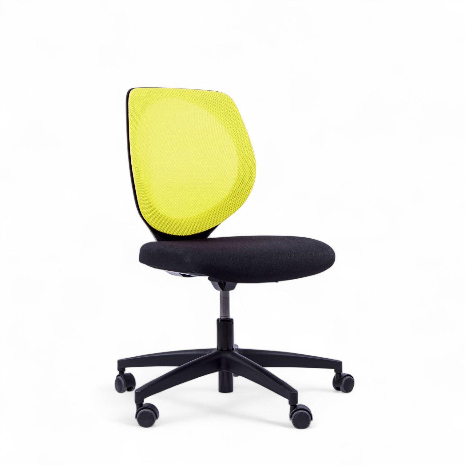 Image of Konferenzstuhl höhenverstellbar Giroflex 353-3018 mit Hartbodenrollen ohne Armlehnen, Gelb/Schwarz, Neu - Ergonomisch & Höhenverstellbar