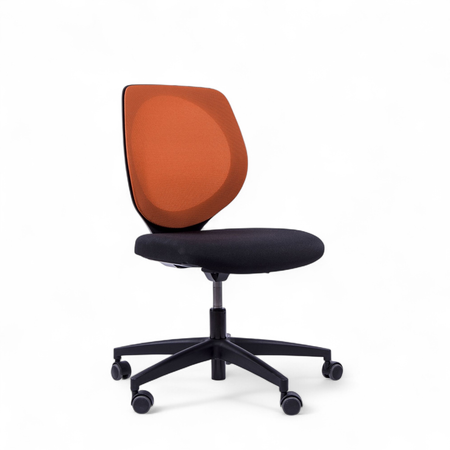 Image of Konferenzstuhl höhenverstellbar Giroflex 353-3018 mit Hartbodenrollen ohne Armlehnen, Orange/Schwarz, Neu - Ergonomisch & Höhenverstellbar