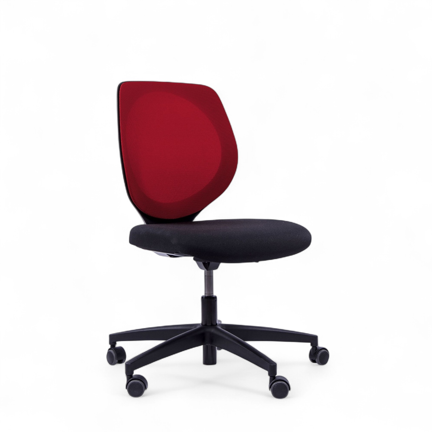Image of Konferenzstuhl höhenverstellbar Giroflex 353-3018 mit Hartbodenrollen ohne Armlehnen, Rot/Schwarz, Neu - Ergonomisch & Höhenverstellbar