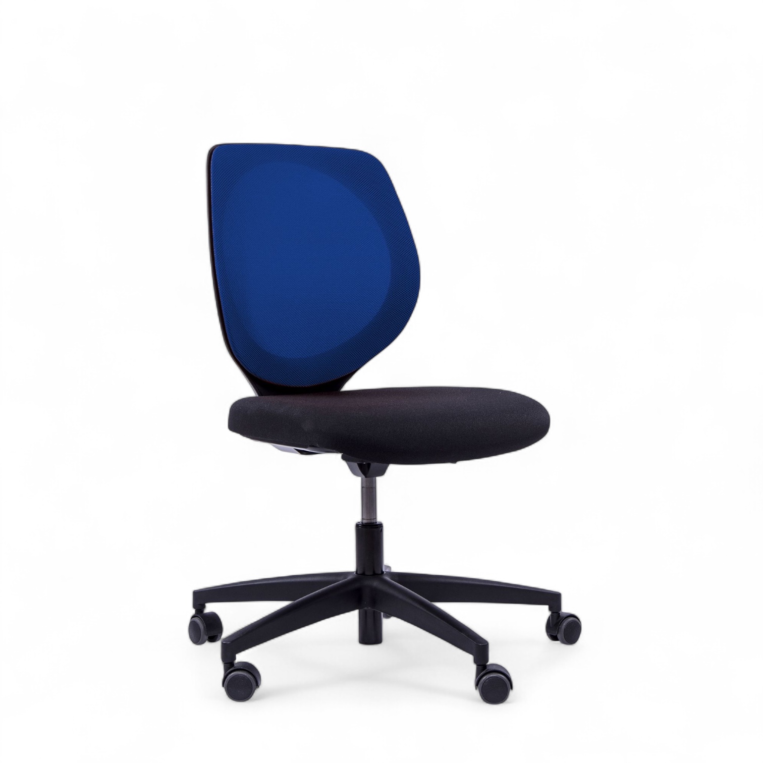 Image of Konferenzstuhl höhenverstellbar Giroflex 353-3018 mit Hartbodenrollen ohne Armlehnen, Blau/Schwarz, Neu - Ergonomisch & Höhenverstellbar