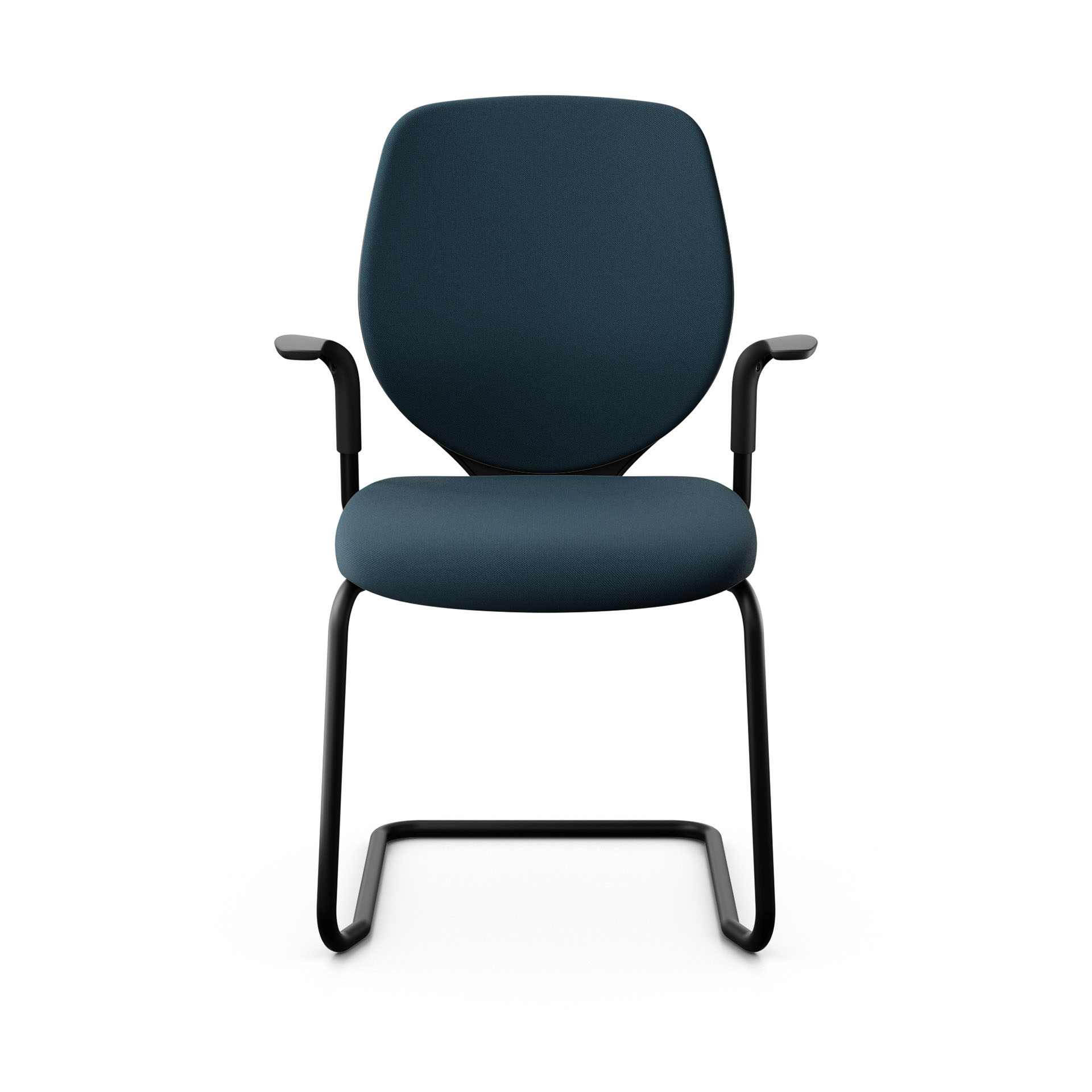 Image of Freischwinger Konferenzstuhl Giroflex 353 mit Fixarmlehnen, Blau/Schwarz, Neu