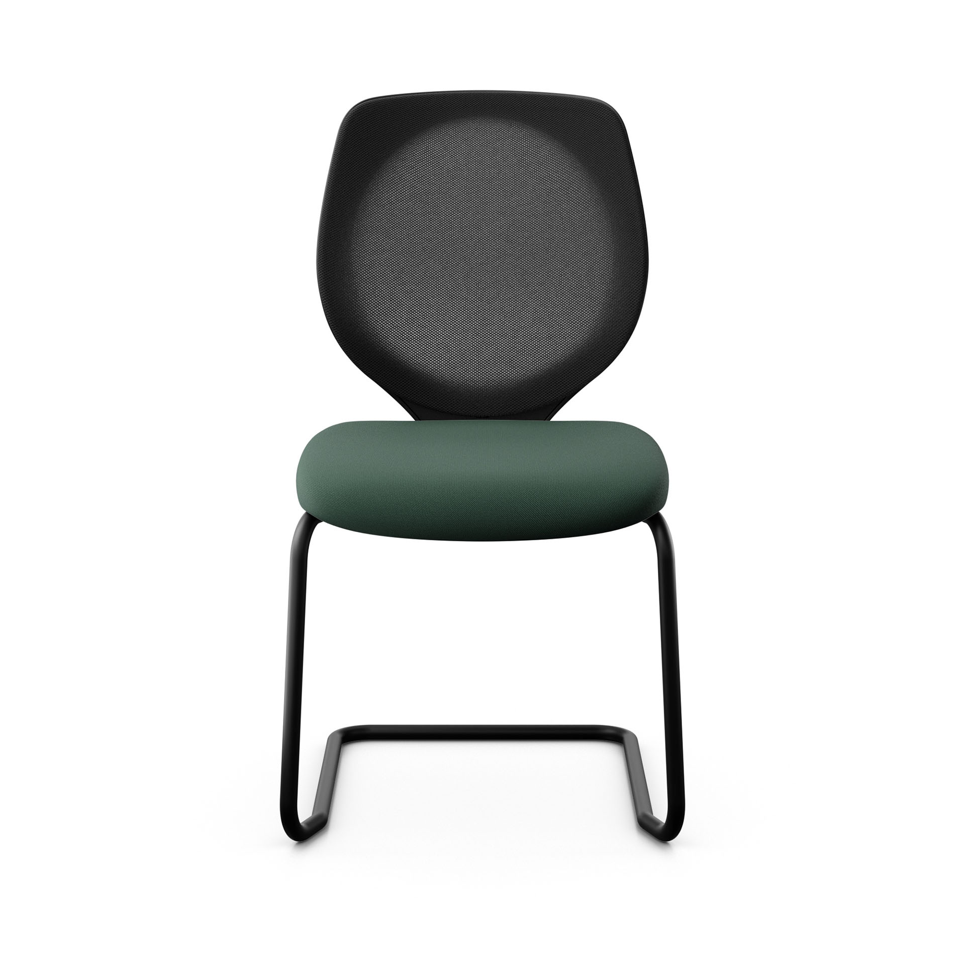 Image of Freischwinger Konferenzstuhl Giroflex 353 ohne Armlehnen, Dunkelgrün/Schwarz, Neu