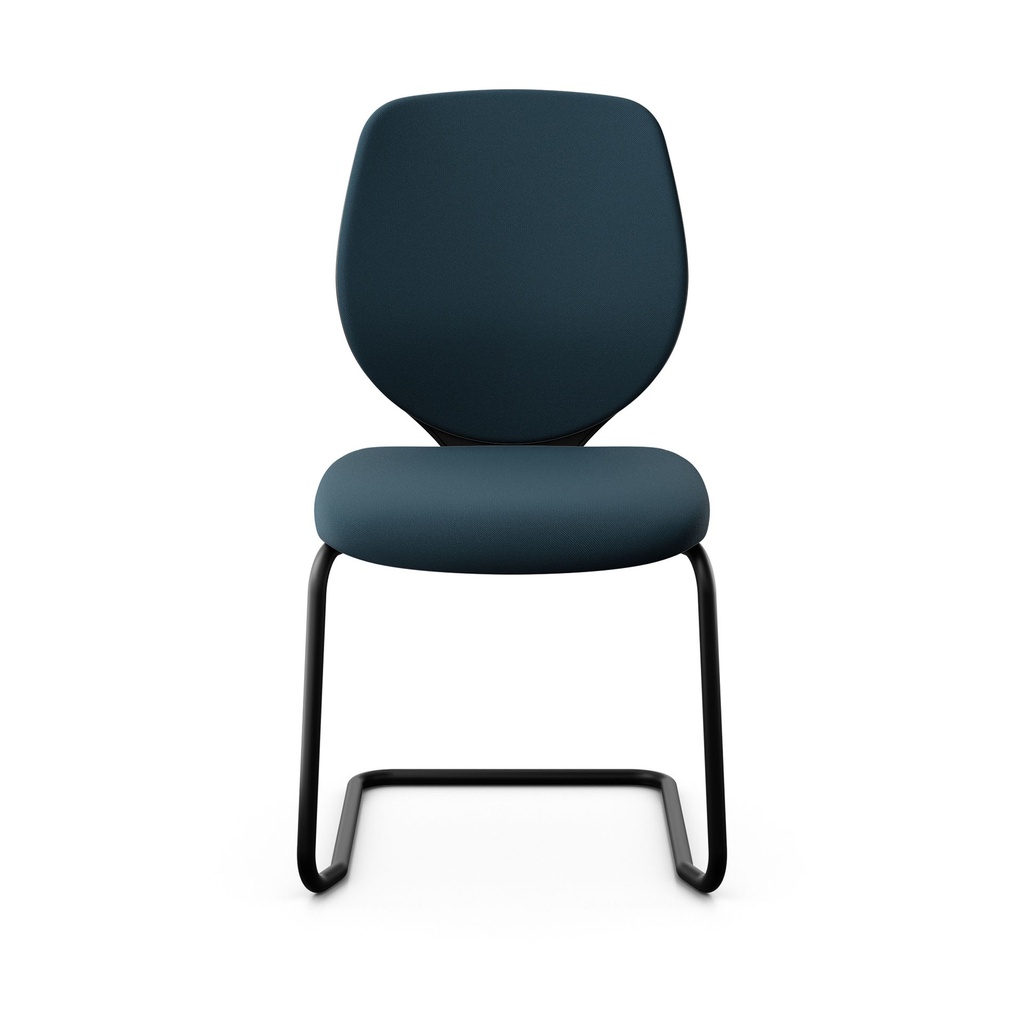 Freischwinger Konferenzstuhl Giroflex 353 (Neu, mit Polster-Rückenlehne, Blau, Schwarz, ohne Armlehnen)