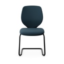 Freischwinger Konferenzstuhl Giroflex 353 (Neu, mit Polster-Rückenlehne, Blau, Schwarz, ohne Armlehnen)