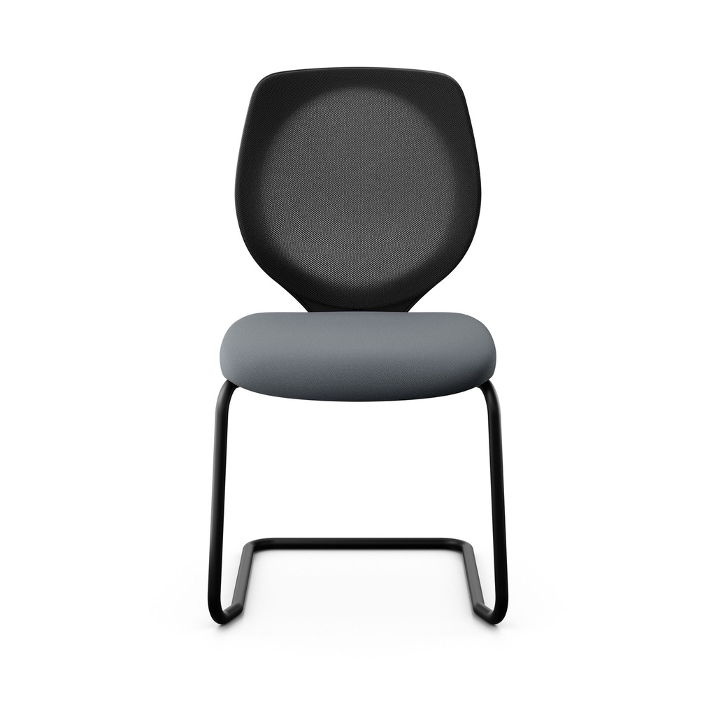 Freischwinger Konferenzstuhl Giroflex 353 (Neu, mit Netz-Rückenlehne, Grau, Schwarz, ohne Armlehnen)