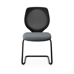 Freischwinger Konferenzstuhl Giroflex 353 (Neu, mit Netz-Rückenlehne, Grau, Schwarz, ohne Armlehnen)
