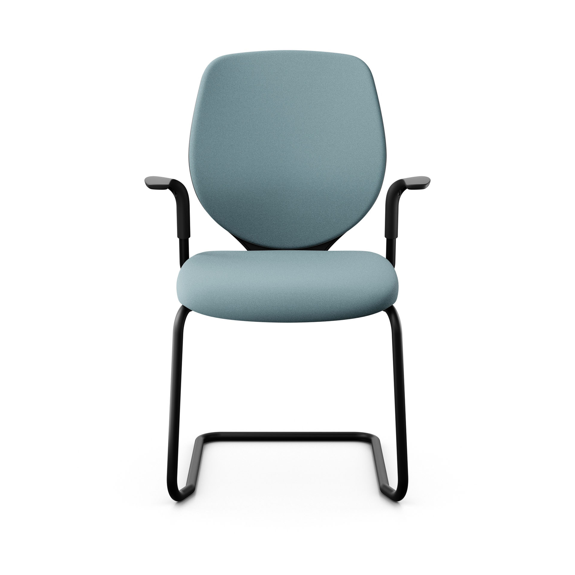 Image of Freischwinger Konferenzstuhl Giroflex 353 mit Fixarmlehnen, Hellblau/Schwarz, Neu