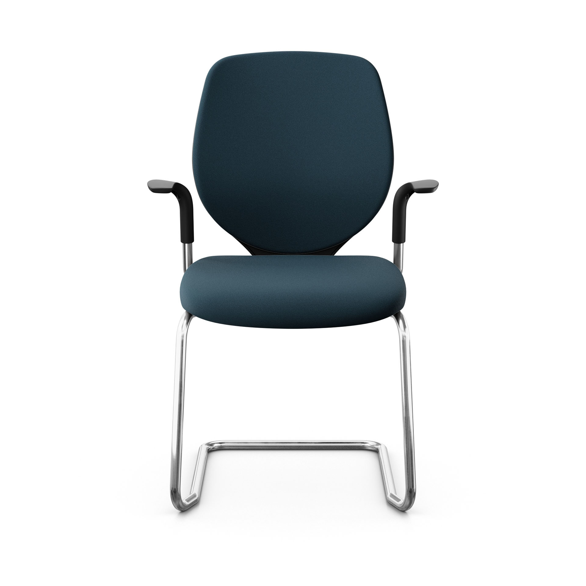 Image of Freischwinger Konferenzstuhl Giroflex 353 mit Fixarmlehnen, Blau/Verchromt, Neu