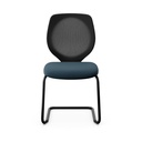 Freischwinger Konferenzstuhl Giroflex 353 (Neu, mit Netz-Rückenlehne, Blau, Schwarz, ohne Armlehnen)