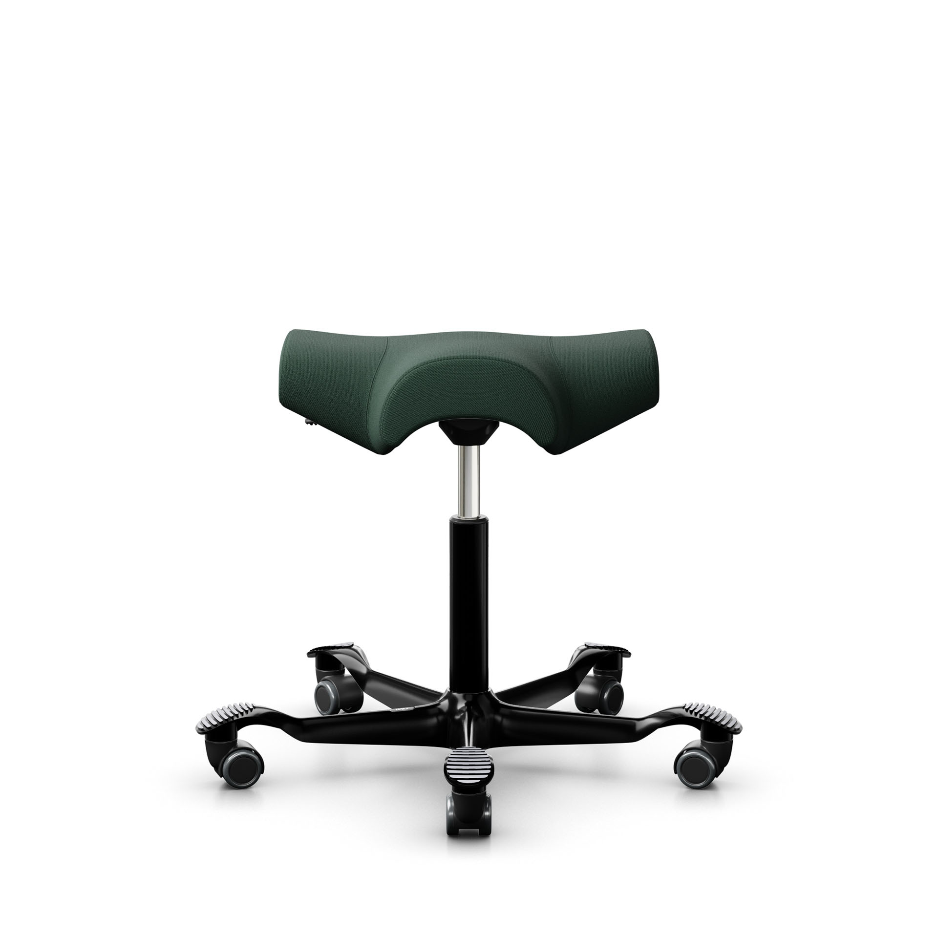 Image of Sattelhocker HAG Capisco 8105 Dunkelgrün/Schwarz, Hartbodenrollen, Dynamisches Sitzen - optimal für gesundes Sitzen