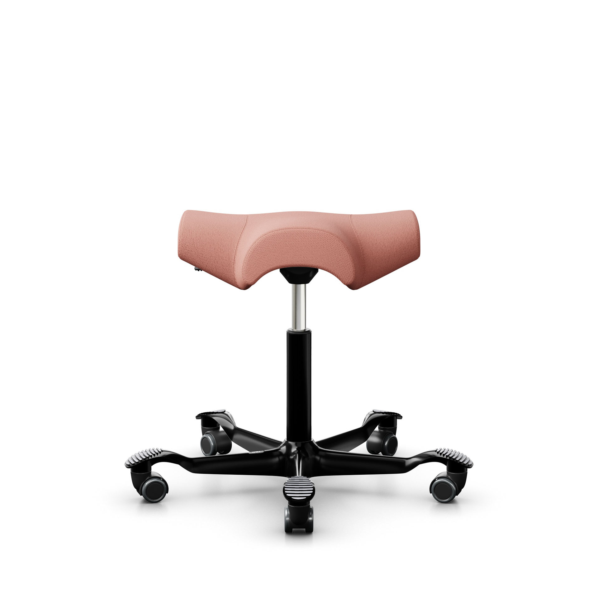 Image of Sattelhocker HAG Capisco 8105 Rosa/Schwarz, Hartbodenrollen, Dynamisches Sitzen - optimal für gesundes Sitzen