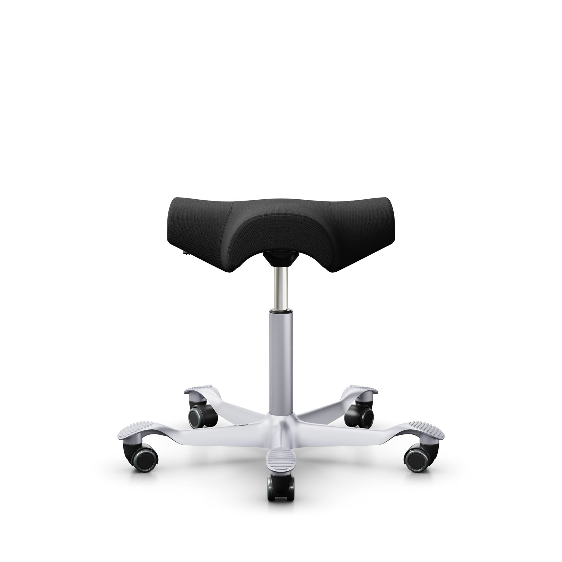 Image of Sattelhocker HAG Capisco 8105 Schwarz/Silbergrau, Hartbodenrollen, Dynamisches Sitzen - optimal für gesundes Sitzen